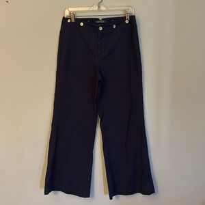 Ralph Lauren Navy high waist sailor pants with gold buttons. Size 6